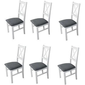Esszimmerstuhl 6er-Set  Nilo ¦ weiß ¦ Maße (cm): B: 43 H: 94