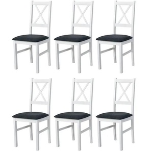 Esszimmerstuhl 6er-Set  Nilo ¦ weiß ¦ Maße (cm): B: 43 H: 94