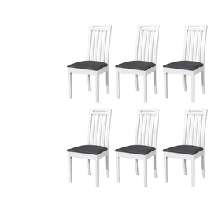 Esszimmerstuhl 6er-Set   ¦ weiß ¦ Maße (cm): B: 47 H: 96