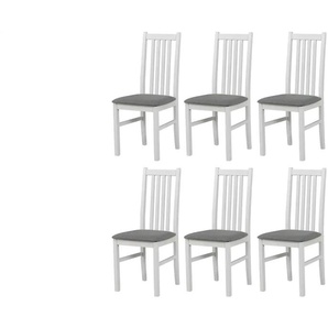 Esszimmerstuhl 6er-Set - weiß - Materialmix - 43 cm - 94 cm | Möbel Kraft