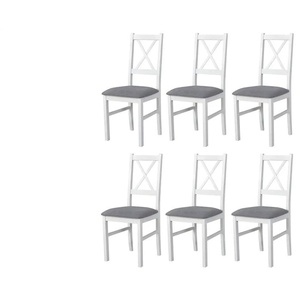 Esszimmerstuhl 6er-Set - weiß - Materialmix - 43 cm - 94 cm | Möbel Kraft