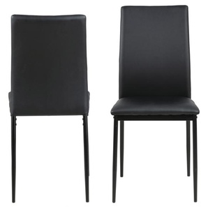 Esszimmerstuhl ACTONA GROUP Demina Stühle Gr. B/H/T: 43,5 cm x 92 cm x 53 cm, 4 St., PU Lederimitat schwarz, schwarz Küchenstühle in Samtvelours oder Kunstleder