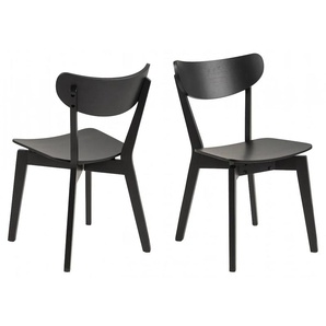 Esszimmerstuhl ACTONA GROUP Roxby Stühle Gr. B/H/T: 45 cm x 79,5 cm x 55 cm, 2 St., Massivholz, schwarz (schwarz, schwarz) Küchenstühle