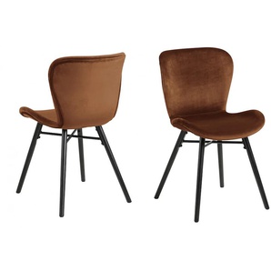 Esszimmerstuhl ACTONA GROUP Stühle Gr. B/H/T: 47 cm x 82,5 cm x 53 cm, 2 St., orange Küchenstühle in verschiedenen Bezugsqualitäten