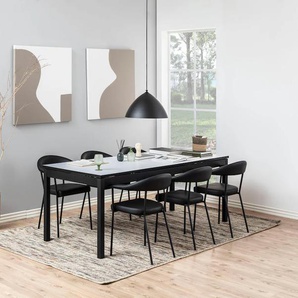 Esszimmerstuhl ANDAS Alice Stühle Gr. B/H/T: 56 cm x 78 cm x 53 cm, 2 St., Kunstleder, Metall, schwarz Küchenstühle Stühle aus schönem Kunstleder Bezug, schwarze Metallbeine, Sitzhöhe 48 cm