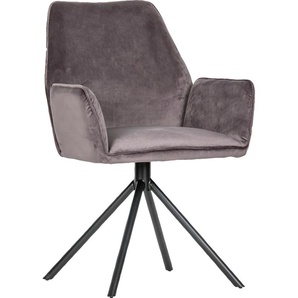 Esszimmerstuhl BEPUREHOME AMBERS Stühle Gr. B/H/T: 60 cm x 88 cm x 61 cm, 2 St., Struktur (100% Polyester)-Polyester, Metall, grau (grau, schwarz) Küchenstühle