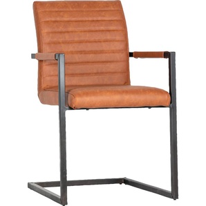 Esszimmerstuhl BEPUREHOME BASS Stühle Gr. B/H/T: 54 cm x 87 cm x 62 cm, 2 St., Kunstleder, Metall, braun (braun, schwarz) Küchenstühle