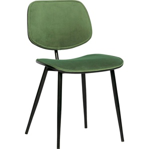 Esszimmerstuhl WOOOD JACKIES Stühle Gr. B/H/T: 46 cm x 78 cm x 56 cm, 2 St., Polyester-Baumwolle, Metall, grün (grün, schwarz) Küchenstühle