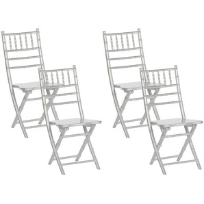 Esszimmerstuhl 4er Set Silber Buchenholz Sperrholz Klappbar Modern
