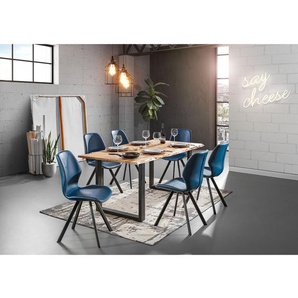 Esszimmerstuhl Collins 2er-Set 47 x 90 x 54cm Blau/Jeansblau