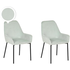 Esszimmerstuhl Mintgrün Schwarz Cord Metall 2er Set Wohnzimmerset Esszimmer Salon