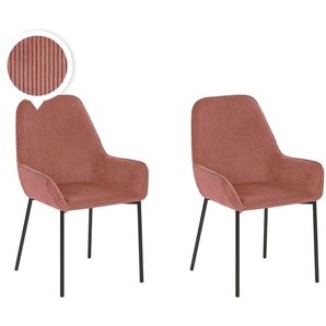 Esszimmerstuhl Rosa Schwarz Cord Metall 2er Set Wohnzimmerset Esszimmer Salon