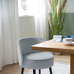 Esszimmerstuhl FINK JAMIE Stühle Gr. B/H/T: 59 cm x 75 cm x 57 cm, Flachgewebe LEINENOPTIK, grün (mint leinenoptik) Küchenstühle mit runder Sitzfläche