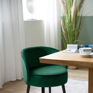 Esszimmerstuhl FINK JAMIE Stühle Gr. B/H/T: 59 cm x 75 cm x 57 cm, Samtvelours VELVET, grün (grün velvet) Küchenstühle