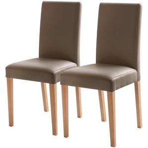 Esszimmerstuhl Flen 2er-Set 44 x 92 x 57cm Beige/Cappuccino Buche Hell