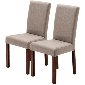 Esszimmerstuhl Flen II 2er-Set 44 x 92 x 57cm Beige/Taupe Buche Dunkel