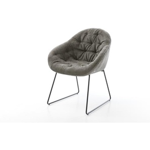 Esszimmerstuhl Gaio-Flex Bouclé Soft Schlamm Kufengestell Schwarz, Esszimmerstühle