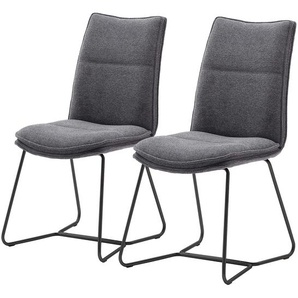 Esszimmerstuhl Hesket 2er-Set 48 x 94 x 65cm Grau/Anthrazit Schwarz
