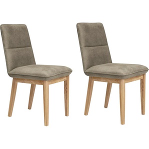Esszimmerstuhl HOME AFFAIRE Beluna Polsterstuhl Esszimmer Bestseller, braun (cappuccino, wotan), B:47cm H:91cm T:60cm, Polyester, Stühle, Gestell und Beine aus massiver Eiche modernes Landhaus