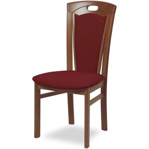 Esszimmerstuhl HOME AFFAIRE FERDI Made in Italy, Massivholz, nuss, bordeau, nussbaum, B:48cm H:100cm T:57cm, Stühle, Bezug Feinstruktur (wasser- und fleckabweisend) oder Struktur, Topseller