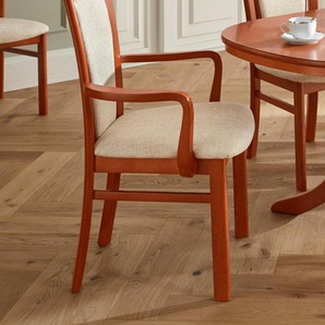 Esszimmerstuhl HOME AFFAIRE FERDI Stühle braun (kirschbaumfarben, beige) 4-Fuß-Stuhl Armlehnstuhl Esszimmerstuhl Küchenstühle Stühle 1 Stück