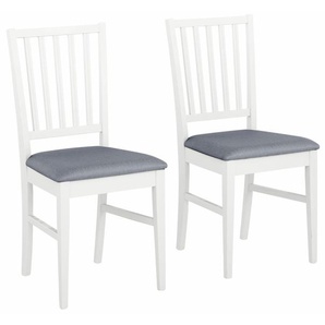 Esszimmerstuhl HOME AFFAIRE Ruanda Küchenstuhl Stühle Gr. B/H/T: 44 cm x 92 cm x 50 cm, 4 St., Webstoff, Massivholz, grau (grau, weiß) Küchenstühle im 2er, 4er oder 6er-Set, Holzstuhl