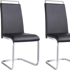 Esszimmerstuhl HOMEXPERTS Corona Stühle Gr. B/H/T: 43,5 cm x 97 cm x 57 cm, 4 St., Kunstleder, Metall, schwarz (schwarz, silberfarben) Küchenstühle (2 oder 4 Stück), Bezug in Kunstleder