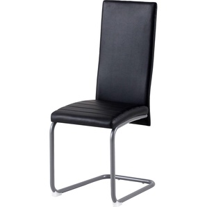 Esszimmerstuhl HOMEXPERTS Nitro Stühle Gr. B/H/T: 43 cm x 104 cm x 55 cm, 6 St., Kunstleder, Metall, schwarz (schwarz, silberfarben) Küchenstühle (2 oder 6 Stück), Bezug in Kunstleder