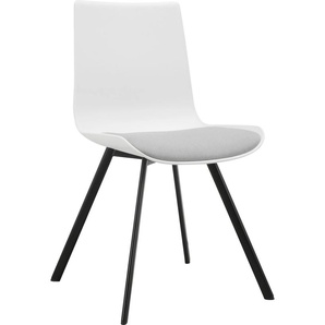 Esszimmerstuhl INOSIGN Ayden Stühle Gr. B/H/T: 46 cm x 85 cm x 52,5 cm, 2 St., Polyester, Metall, weiß (weiß, schwarz) Küchenstühle