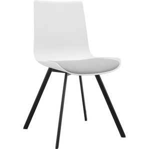 Esszimmerstuhl INOSIGN Ayden Stühle Gr. B/H/T: 46 cm x 85 cm x 52,5 cm, 2 St., Polyester, Metall, weiß (weiß, schwarz) Küchenstühle festmontierte Sitzkissen, Gestell aus Metall, Sitzhöhe 48 cm