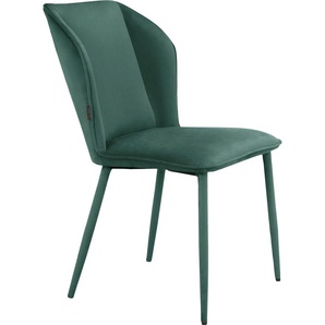 Esszimmerstuhl INOSIGN Koa Stühle Gr. B/H/T: 47 cm x 87 cm x 61 cm, 2 St., Veloursstoff Samtoptik, grün (dunkelgrün) Küchenstühle