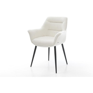 Esszimmerstuhl Kaira-Flex Bouclé Soft Beige 4-Fuß konisch Schwarz, Esszimmerstühle