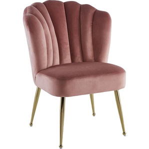 Esszimmerstuhl KAYOOM Pippa Stühle Gr. B/H/T: 67 cm x 87 cm x 70 cm, Stoffbezug, Eisen, rosa (altrosa) 4-Fuß-Stuhl Polsterstuhl Esszimmerstuhl Küchenstühle