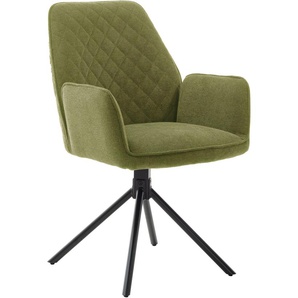 Esszimmerstuhl MCA FURNITURE ACANDI Stühle Gr. B/H/T: 52 cm x 89 cm x 64 cm, Metall, grün (oliv, schwarz matt lackiert) Küchenstühle