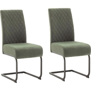 Esszimmerstuhl MCA FURNITURE Derry Stühle Gr. Metall, grün (olive, schwarz matt) Küchenstühle mit Taschenfederkern, Komfortsitzhöhe 49 cm