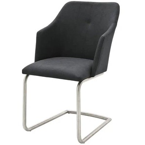 Esszimmerstuhl mit Kunstlederbezug - grau - Materialmix - 54 cm - 88 cm - cm 62,0 | Möbel Kraft