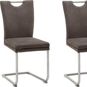 Esszimmerstuhl NIEHOFF SITZMÖBEL Top Chairs Stühle Gr. Microfaser, Campo graphit, grau (graphit) Küchenstühle Griff im Rücken, 2er-Set, in 6 Farben