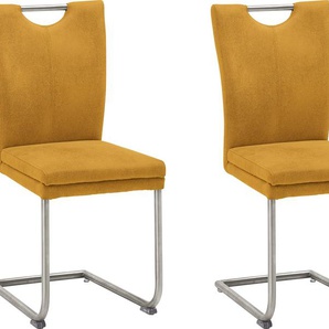 Esszimmerstuhl NIEHOFF SITZMÖBEL Top Chairs Stühle Gr. Microfaser, Campo gelb, gelb Küchenstühle Stühle Griff im Rücken, 2er-Set, in 6 Farben