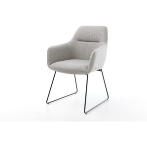 Armlehnstuhl Pejo-Flex Stripes Hellgrau Kufengestell Schwarz, Esszimmerstühle