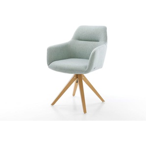 Esszimmerstuhl Pejo-Flex Stripes Mint Holzgestell kantig Natur Taschenfederkern, Esszimmerstühle