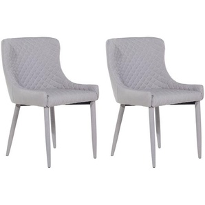 Stühle 2er Set Hellgrau mit luxuriöser Ausstrahlung Elegantes/Modernes Design
