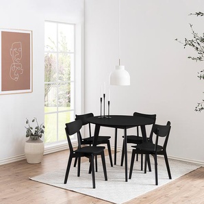 Esszimmerstuhl 2er-Set 45 x 80 x 55cm Schwarz/Schwarz