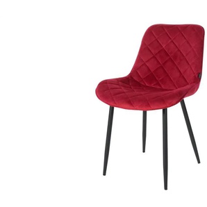 Esszimmerstuhl - rot - Materialmix - 53 cm - 82 cm | Möbel Kraft