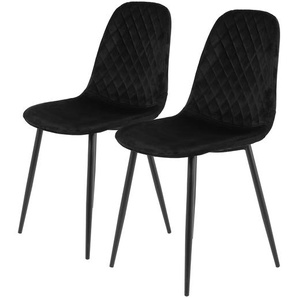 Esszimmerstuhl Rudine 44 x 89 x 54cm 2er Set Schwarz/Schwarz