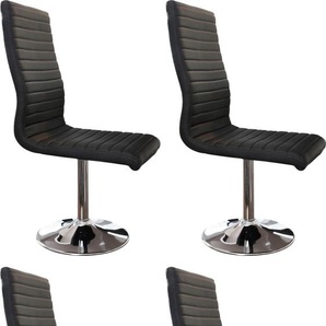 Esszimmerstuhl SALESFEVER Stühle Gr. B/H/T: 45 cm x 106 cm x 65 cm, 4 St., Kunstleder uni, Metall, schwarz (schwarz, chrom) Küchenstühle
