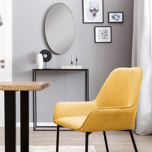 Esszimmerstuhl SALESFEVER Stühle Gr. B/H/T: 56 cm x 90 cm x 54 cm, 2 St., Struktur (100% Polyester), Metall, gelb (gelb, schwarz) Küchenstühle Stühle Bezug aus Strukturstoff