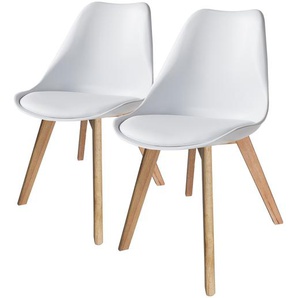 Esszimmerstuhl Woodwynn 2er-Set 48 x 84 x 50cm Weiß/Weiß