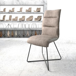 Esszimmerstuhl Xantus-Flex Taupe Vintage X-Gestell Schwarz, Esszimmerstühle
