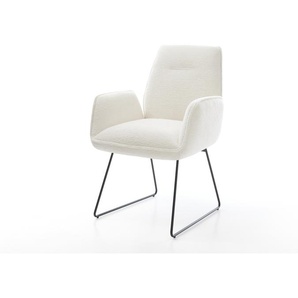 Esszimmerstuhl Zoa-Flex Bouclé Soft Beige Kufengestell Schwarz Taschenfederkern, Esszimmerstühle