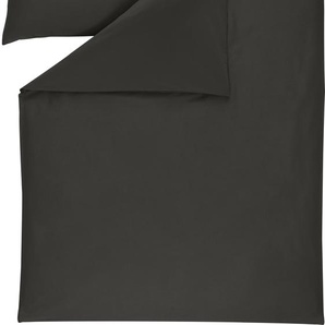 ESTELLA Atelier Uni-Satin Bettwäsche-Garnitur VALETTA Farbe anthrazit Größe 135x200 + 80x80 cm 7844001-920